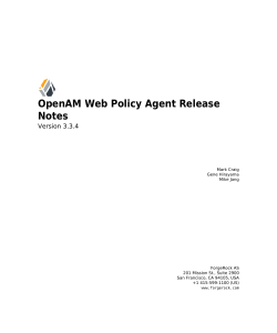 OpenAM Web Policy Agent Release Notes