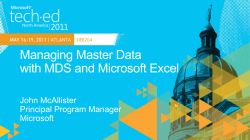 DBI204: Managing Master Data with MDS and Microsoft Excel