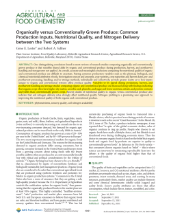 Organically versus Conventionally Grown Produce