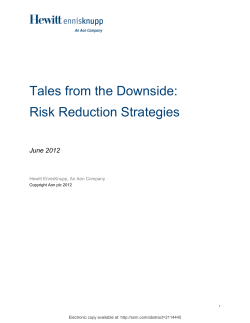 Tales from the Downside: Risk Reduction Strategies