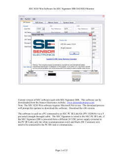 SEC H2O Win Software for SEC Signature DIR EtO/H2O Monitor