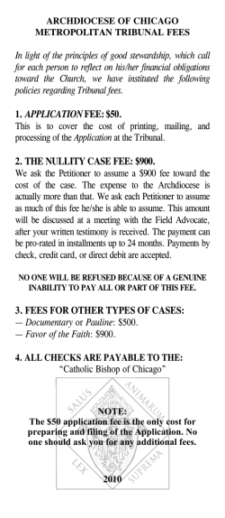 1. APPLICATIONFEE:$50. 2. THE NULLITY CASE FEE: $900. 3