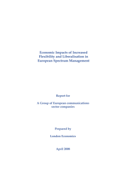 Economic Impacts of Increased Flexibility and Liberalisation in