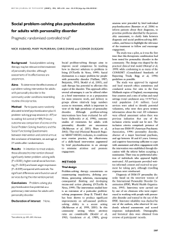 Social problem-solving plus psychoeducation for adults with