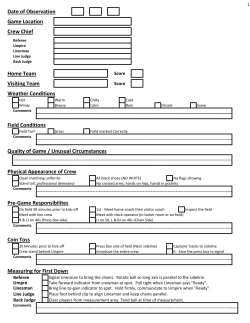Date of Observation Game Location Crew Chief Home Team