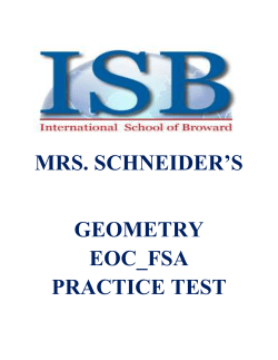 Friday May 1 st Grade 10 Mathematics Geometry FSA Practice