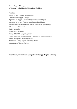 Contents Home Oxygen Therapy