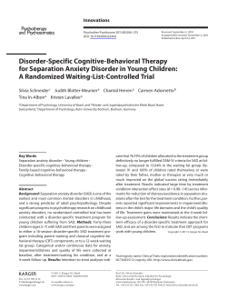 Disorder-Specific Cognitive-Behavioral Therapy for Separation