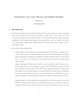 Externalities, the Coase Theorem and Market
