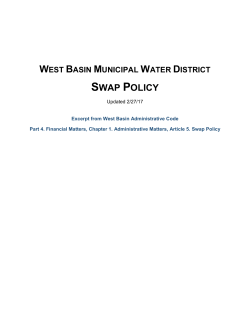 swap policy - West Basin Municipal Water District