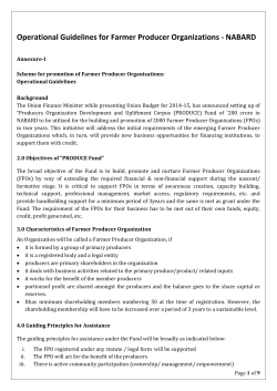 Operational Guidelines for Farmer Producer Organizations