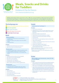 Meals, Snacks and Drinks for Toddlers