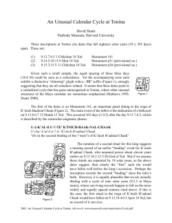 An Unusual Calendar Cycle at Tonina