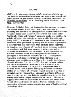 ABSTRACT MELBY, J. D. Intentions. attitude beliefs, social norm