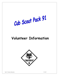 Cub Scout Pack Leader Positions (continued)
