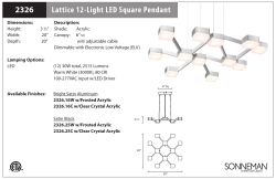 Lattice 12-Light LED Square Pendant 2326