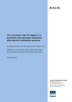 The corrosion rate of copper in a bentonite test package measured