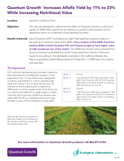 Quantum Growth&reg; Increases Alfalfa Yield by 11% to 23% While