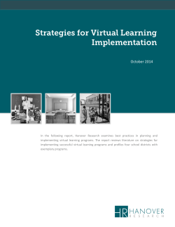 Strategies for Virtual Learning Implementation