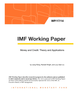 Money and Credit: Theory and Applications