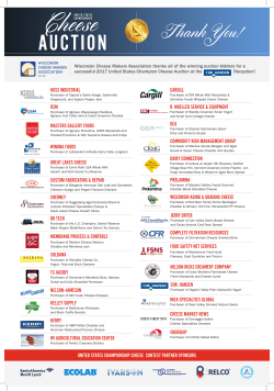 Thank You! - Wisconsin Cheese Makers Association