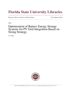 Optimization of Battery Energy Storage Systems for PV
