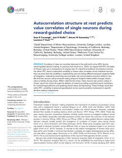 Autocorrelation structure at rest predicts value correlates of single