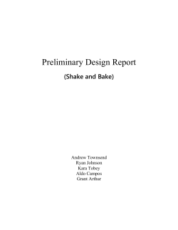 Shake and Bake: Preliminary Design Report