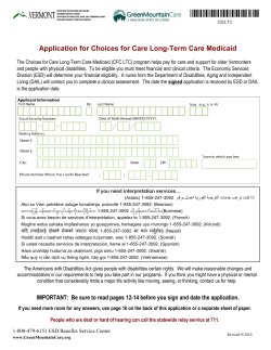 Choices for Care, Long-Term Care