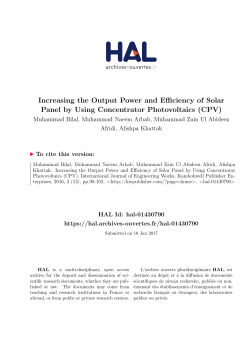 Increasing the Output Power and Efficiency of Solar Panel by