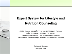 Expert System for Lifestyle and Nutrition Counseling