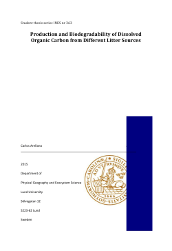 Production and Biodegradability of Dissolved Organic Carbon from