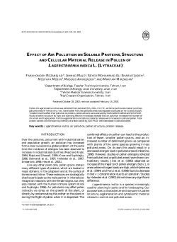 effect of air pollution on soluble proteins, structure and cellular
