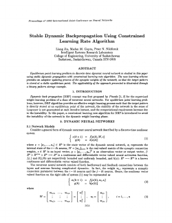 Stable Dynamic Backpropagation Using Constrained Learning Rate