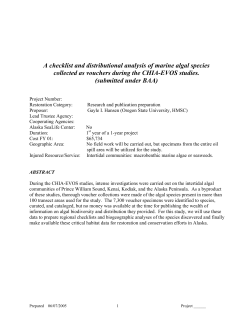 A checklist and distributional analysis of marine algal species