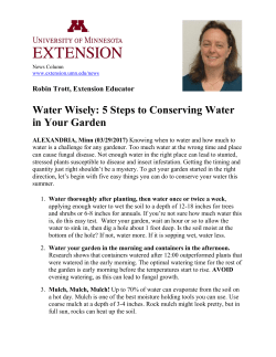 March 29, 2017: Water Wisely: 5 Steps to Conserving Water in Your