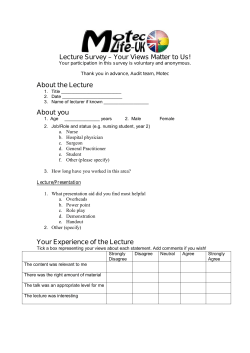 Lecture Survey - MOTEC LIFE-UK