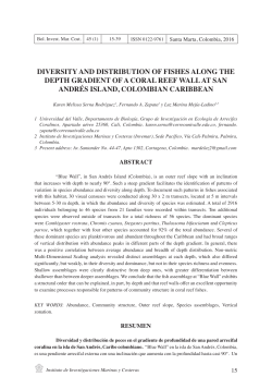 diversity and distribution of fishes along the depth gradient of a coral