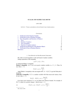 SCALAR AND MATRIX TAIL BOUND 1. Tail Bound of One Random