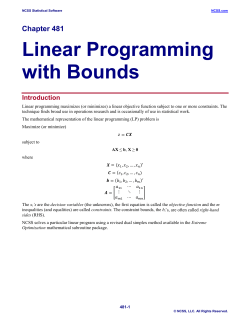Linear Programming with Bounds