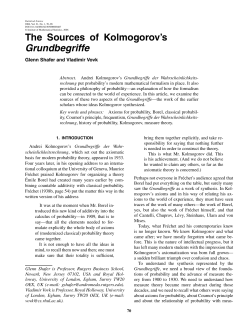 Grundbegriffe - Probability and Finance