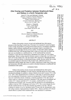 Diet Overlap and Predation between Smallmouth Bass and Walleye
