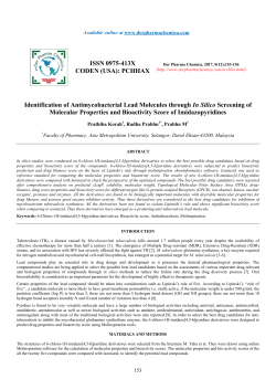 Identification of Antimycobacterial Lead Molecules through In Silico