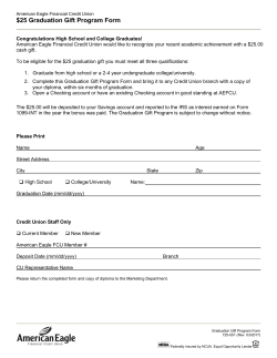Graduation Gift Program Form - American Eagle Financial Credit