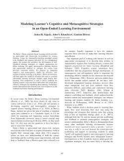 Modeling Learner`s Cognitive and Metacognitive Strategies in an