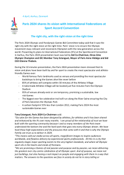 Paris 2024 shares its vision with International Federations at Sport