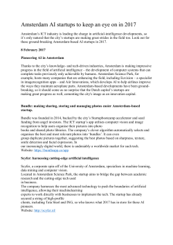 Amsterdam AI startups to keep an eye on in 2017