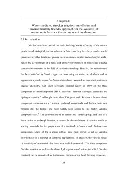 Chapter-II Water-mediated strecker reaction: An