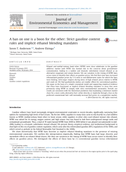 A Ban on One is a Boon for the Other: Strict Gasoline Content Rules