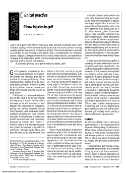 Elbow injuries in golf - The Journal of the American Osteopathic